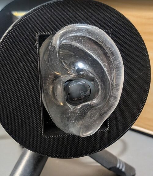 ZE500を装着した様子 : 横から